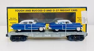 MTH Lines Semi Scale Flat Car w/ Ertl '52 Cadillacs RK-7607L New